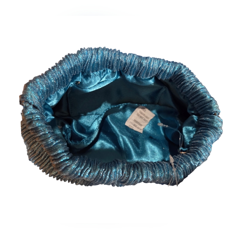 D'Margeaux - NEW Pleated Rushed Textured Shimmery Clutch w/Removable Chain Strap - Picture 6 of 6